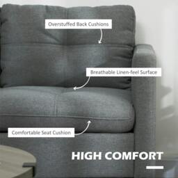 Rackhams Two-Seater Sofa, with Steel Legs - Grey - thumbnail 5
