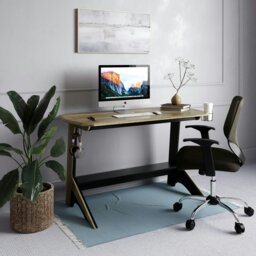 Rackhams Jersey Writing Office Desk in Black / Oak - thumbnail 5