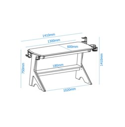 Rackhams Jersey Writing Office Desk in Black / Oak - thumbnail 4