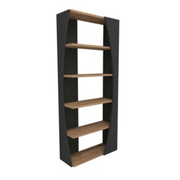 Rackhams Bookcase Bookshelf Shelving Unit with 5 Tier Open Shelves Nestor - Atlantic Pine & White - thumbnail 2