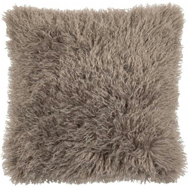 Rackhams Rowan Faux Fur Cushion Cover - Mocha - 50cm x 50cm - Mocha - 100% Polyester - image 1