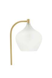 Rackhams Luxurious Floor Lamp with Frosted Glass Lampshade - Gold - One Size - thumbnail 6