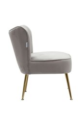 Rackhams Grey Velvet Armless Wingback Accent Chair with Gold Metal Legs - Grey - thumbnail 5
