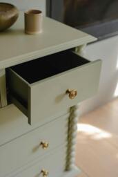Rackhams Cromwell 2 over 3 Chest of Drawers with Bobbin Design - Linen, Cream - thumbnail 5