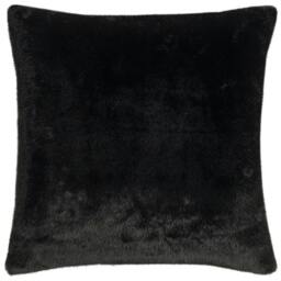 Rackhams Stanza Faux Fur Cushion Cover - Jet Black - 55cm x 55cm - Jet Black - 100% Polyester