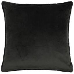 Rackhams Stanza Faux Fur Cushion Cover - Jet Black - 55cm x 55cm - Jet Black - 100% Polyester - thumbnail 3
