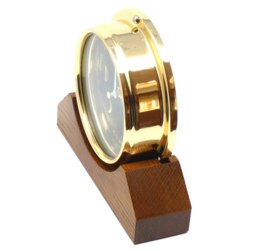 Rackhams Prestige Brass Moon Phase Clock With a Jet Black Dial Mounted on Solid English Dark Oak - thumbnail 4