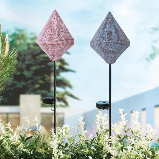 Rackhams Solar LED Moroccan Stake Light Pink - image 1