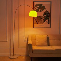 Rackhams 4ft-5ft Adjustable Arch LED Floor Lamp with Marble Base - White - 30 cm - thumbnail 3