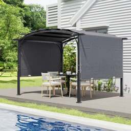 Rackhams 9ft Outdoor Gazebo Exquisite Summer Dark Grey Curved - thumbnail 3