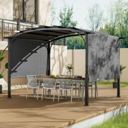 Rackhams 9ft Outdoor Gazebo Exquisite Summer Dark Grey Curved - thumbnail 4