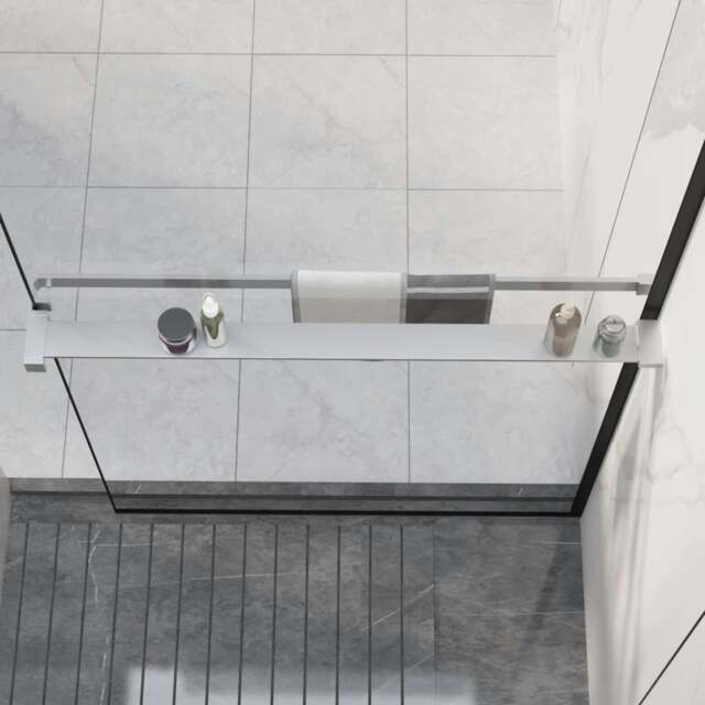 Rackhams Shower Shelf for Walk-in Shower Wall Chrome 90 cm Aluminium