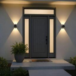 Rackhams 6 Watt Black Decorative Outdoor Up Down Wall Light - thumbnail 3