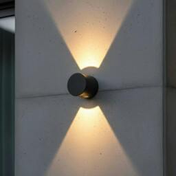 Rackhams 6 Watt Black Decorative Outdoor Up Down Wall Light - thumbnail 1