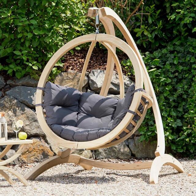 Rackhams Globo Hanging Egg Chair & Stand Set -Anthracite Grey - image 1