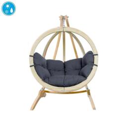 Rackhams Globo Hanging Egg Chair & Stand Set -Anthracite Grey - thumbnail 4