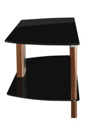 Rackhams Century TV-Stand Walnut look/Black Glass ADCE1200-BLK - Brown - thumbnail 2