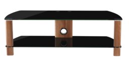 Rackhams Century TV-Stand Walnut look/Black Glass ADCE1200-BLK - Brown
