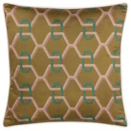 Rackhams Carnaby Satin Chain Geometric Cushion Cover - Bronze - 45m x 45cm - Bronze - 100% Polyester