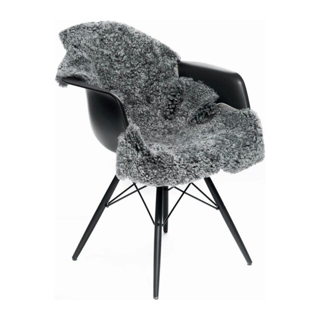 Rackhams New Zealand Sheepskin - Short Curly Wool - Rug 115 cm - Light Grey Snow Top - image 1