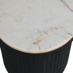 Rackhams Solid Wood Verona Marble Coffee Table, Black with Marble - thumbnail 6