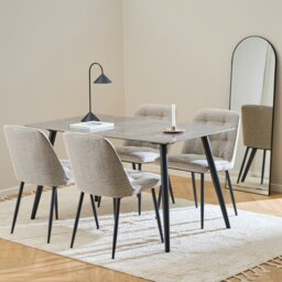 Rackhams Wicklow Rectangular Dining Table in Grey/Black - black - No - Grey - thumbnail 4