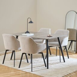 Rackhams Wicklow Rectangular Dining Table in Grey/Black - black - No - Grey - thumbnail 5