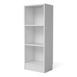 Rackhams Basic Low Narrow Bookcase (2 Shelves) in White - White - Wood - 1 - thumbnail 3