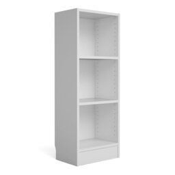 Rackhams Basic Low Narrow Bookcase (2 Shelves) in White - White - Wood - 1