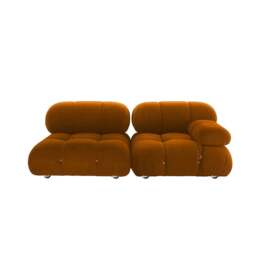 Rackhams Orange B&B Camaleonda Style Sofa, Two Seater, Three Seater, Two Seater Corner Sofa, Velvet - without - Two Seater 190cm - thumbnail 2