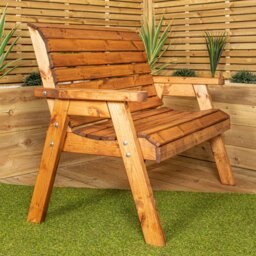 Rackhams Hand Made Traditional 2 Seater Chunky Rustic Wooden Garden Bench Furniture Flat Packed - thumbnail 4
