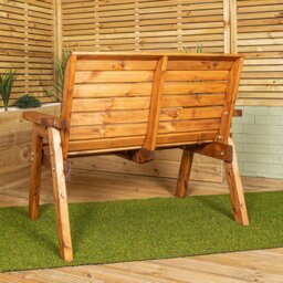 Rackhams Hand Made Traditional 2 Seater Chunky Rustic Wooden Garden Bench Furniture Flat Packed - thumbnail 6