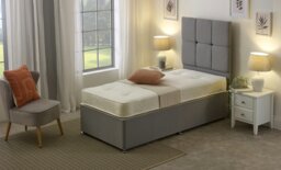 Rackhams Gold Damask Tufted Mattress - 17cm Deep, Dual-Sided Comfort - Gold - 1 - European Single Mattress (90cm x 200cm) - thumbnail 1