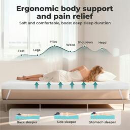 Rackhams 4 Inch Memory Foam Mattress Topper Cooling Small Double Pressure Relief - thumbnail 5