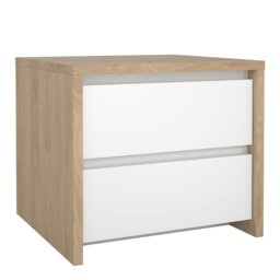 Rackhams Next Nightstand 2 Drawers Jackson Hickory White high gloss - Oak & White - Manufactured wood - 1