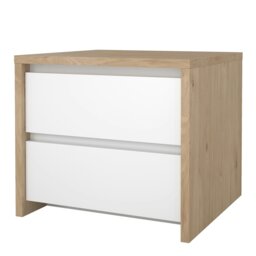 Rackhams Next Nightstand 2 Drawers Jackson Hickory White high gloss - Oak & White - Manufactured wood - 1 - thumbnail 3