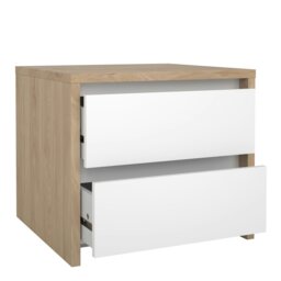 Rackhams Next Nightstand 2 Drawers Jackson Hickory White high gloss - Oak & White - Manufactured wood - 1 - thumbnail 5