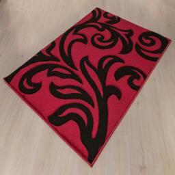 Rackhams Carved Rug Florence - Red Black - 60cm x 220cm (2ft x 7.2ft) - thumbnail 2