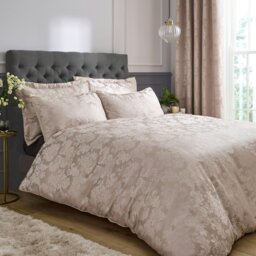 Rackhams Damask Jacquard Duvet Cover Set - Silver Grey - Single - thumbnail 3