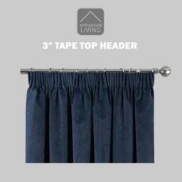 "Rackhams Oxford 100% Blackout Luxury Supersoft Velvet Thermal Tape Top Curtains for Living Room & Bedrooms - Grey - 46"" (117cm) Width x 54"" (137cm) Drop" - thumbnail 5