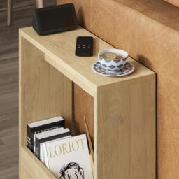 Rackhams Simpi Slim End Table with Magazine Rack (H) 60cm - Gold Marble Effect - thumbnail 4