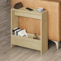Rackhams Simpi Slim End Table with Magazine Rack (H) 60cm - Gold Marble Effect - thumbnail 2