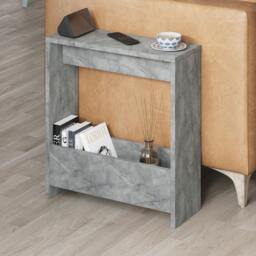 Rackhams Simpi Slim End Table with Magazine Rack (H) 60cm - Gold Marble Effect