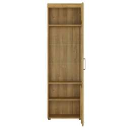 Rackhams Cortina Tall glazed display cabinet (RH) in Grandson Oak - Full Assembly Required - Grandson Oak - Matt - thumbnail 2
