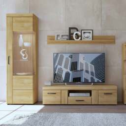 Rackhams Cortina Tall glazed display cabinet (RH) in Grandson Oak - Full Assembly Required - Grandson Oak - Matt - thumbnail 4