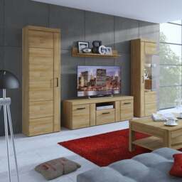 Rackhams Cortina Tall glazed display cabinet (RH) in Grandson Oak - Full Assembly Required - Grandson Oak - Matt - thumbnail 5