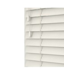 Rackhams Fog White Wooden Venetian Blinds With Strings (130cm drop) - 225cm - thumbnail 2