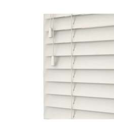 Rackhams Fog White Wooden Venetian Blinds With Strings (130cm drop) - 225cm