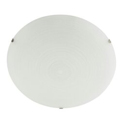 Rackhams Frosted White Flush 30cm Glass Ceiling Light Fitting with Soft Swirl Decoration - thumbnail 3