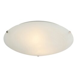 Rackhams Frosted White Flush 30cm Glass Ceiling Light Fitting with Soft Swirl Decoration - thumbnail 2